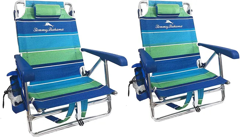 Dual Backpack Beach Chairs  Compact Folding Design with Towel Bar & Integrated Storage Pouch