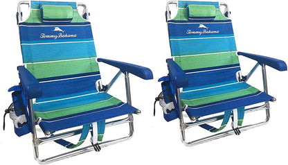 Dual Backpack Beach Chairs  Compact Folding Design with Towel Bar & Integrated Storage Pouch