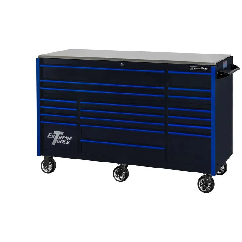 Extreme Tools RX250 72-Inch Roller Cabinet  19-Drawer Heavy-Duty Tool Storage with 250-Lb Slides