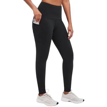 High-Waisted Fleece-Lined Winter Leggings for Women  Cozy, Pocket-Equipped Cold-Weather Bottoms
