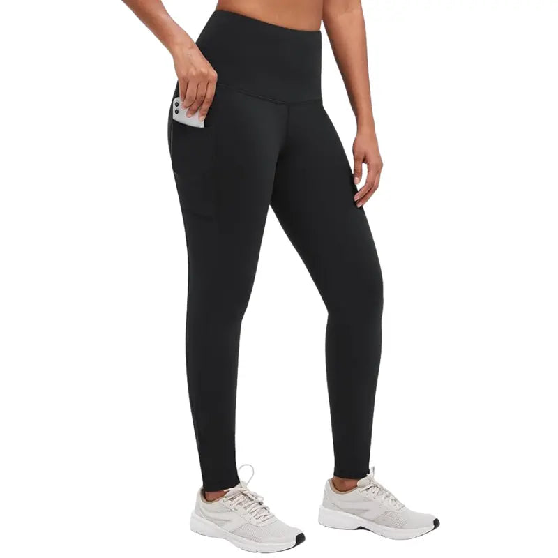 High-Waisted Fleece-Lined Winter Leggings for Women  Cozy, Pocket-Equipped Cold-Weather Bottoms