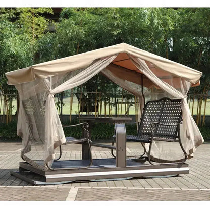Retro-Style Metal Outdoor Glider Bench  Porch &amp; Patio Seating