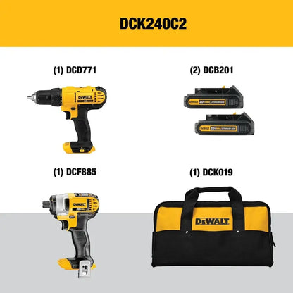 20V MAX Cordless Drill and Impact Driver Combo  Includes Two Batteries and Fast-Charging Station