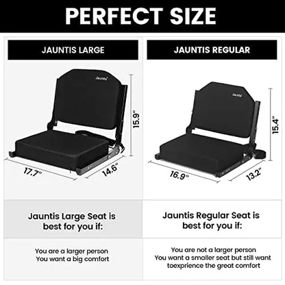 Jauntis Stadium Seats for Bleachers, Bleacher Seats with Ultra Padded Comfy Foam Backs and Cushion