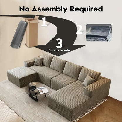 Cloud Modular L-Shaped Sectional Sofa  107.5-Inch Minimalist Corner Lounge with Deep Seating