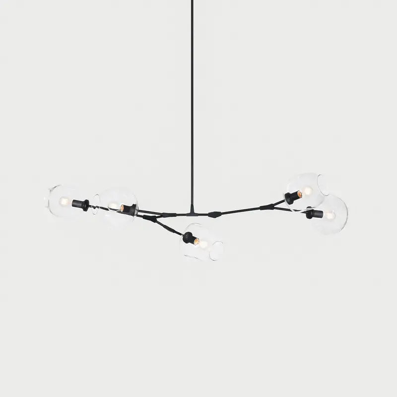 Orvani Linear Globe Chandelier in Modern Industrial Style