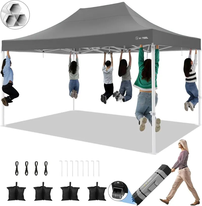 HOTEEL 10×30 ft Commercial-Grade Event Tent with Eight Adjustable Sidewalls  Ideal for Weddings and BBQs