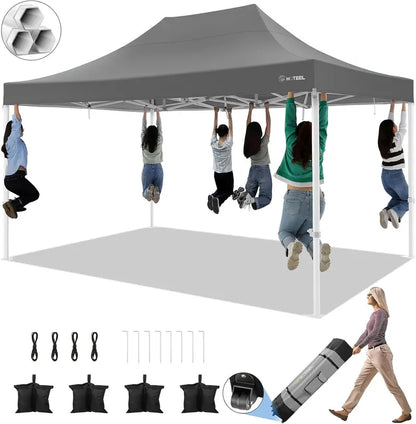 HOTEEL 10×30 ft Commercial-Grade Event Tent with Eight Adjustable Sidewalls  Ideal for Weddings and BBQs