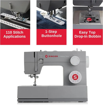 Heavy-Duty Sewing Machine  4452 Model with 110 Stitch Options & Integrated LED Worklight