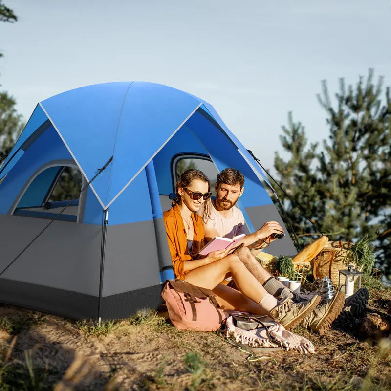 2-3 Person Waterproof Dome Camping Tent with Removable Rainfly and Windproof Design