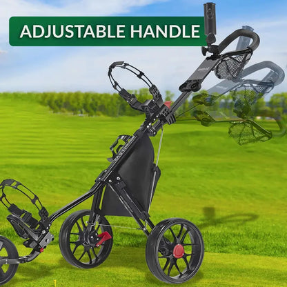 Caddytek CaddyLite 11.5 V3 3-Wheel Golf Push Cart with Umbrella & Beverage Holder, Foot Brake, All-Terrain Tires