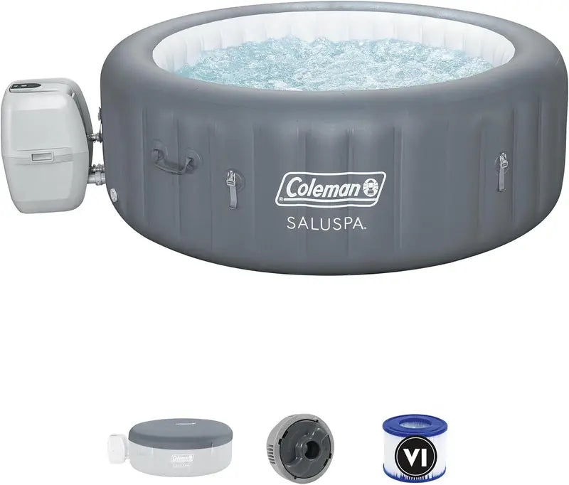 Coleman Miami Inflatable Hot Tub for 24 Users  Round, Energy-Efficient Outdoor Spa with Rapid Heat-Up
