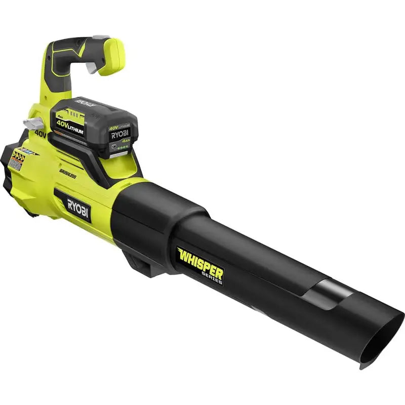 RYOBI 40V Brushless Jet Fan Blower  125 MPH / 550 CFM Whisper Series with 4.0Ah Battery