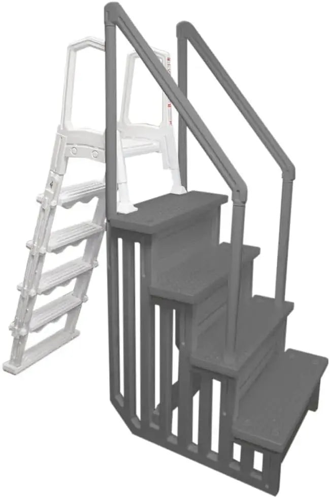 Select Anti-Slip In-Pool Steps  Gray, Deck-Mountable for 4854¡å Above-Ground Pools, 300-Lb Capacity