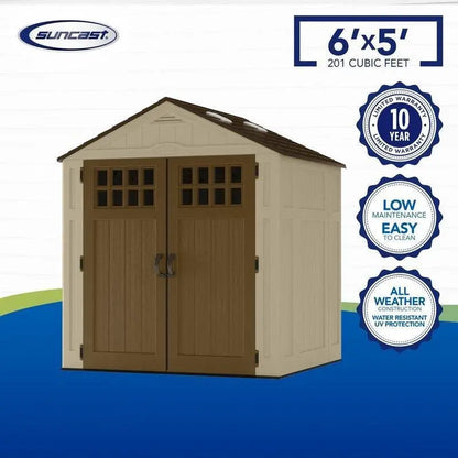 Resin Storage Shed  6¡¯3¡å W ¡Á 5¡¯6¡å D Weather-Resistant Design