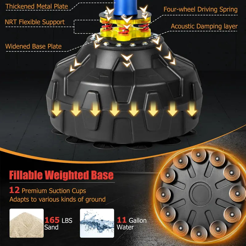 Freestanding Boxing Speed Trainer  360° Rotating Bar with Dual Reflex Balls