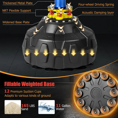 Freestanding Boxing Speed Trainer  360° Rotating Bar with Dual Reflex Balls
