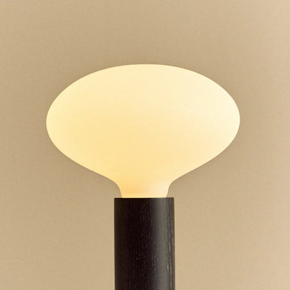 Knuckle Table Lamp in Blackened Oak + Oval D2W