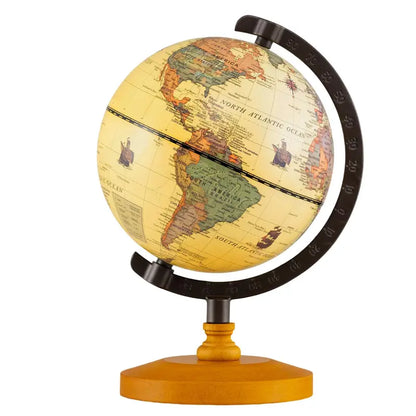 5.5-Inch Vintage-Style World Globe with Curved Alloy Stand