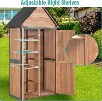 Heavy-Duty Outdoor Storage Shed — Metal-Frame Garden Shed with Adjustable Interior Shelving