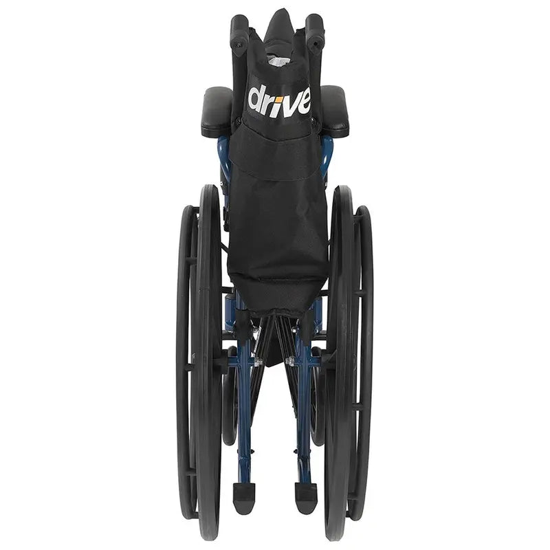 Drive Medical Blue Streak Lightweight Folding Wheelchair  20-Inch Wide Seat for Easy Transport