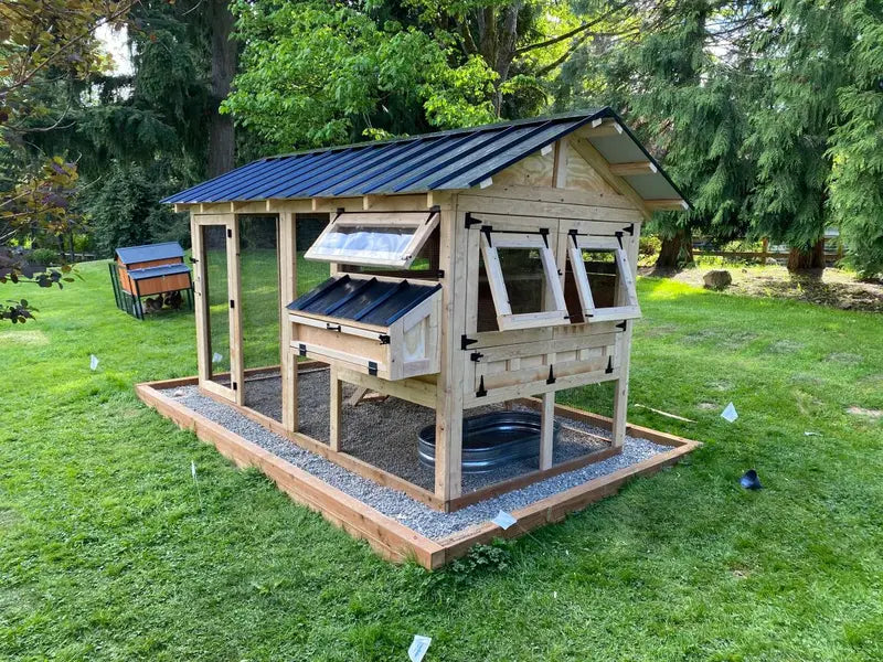 6 ft x 12 ft Walk-In Chicken Coop & Outdoor Poultry Run  7.5 ft Tall, Secure & Spacious Housing