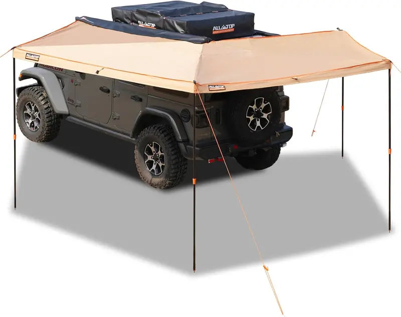 ALL-TOP Foldable Awning Shower Room — 3.3 ft × 3.3 ft Privacy Shelter with Floor Mat and Restroom Function