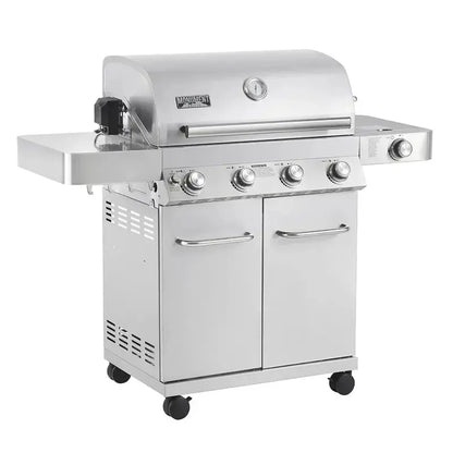 Monument Grills 4-Burner Propane Gas Grill with Rotisserie Kit  Stainless Steel Construction