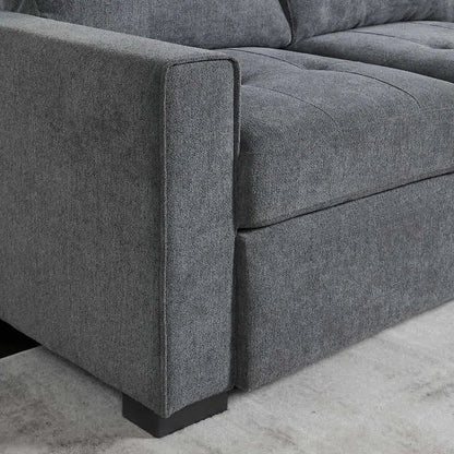 Kendale Modern Sleeper Sofa with Integrated Storage Chaise and Pull-Out Mattress
