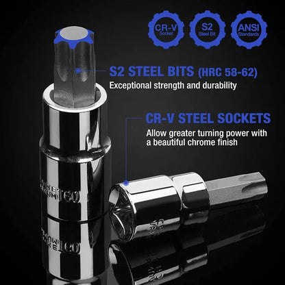 WORKPRO Torx Bit Socket Set  13-Piece Hand-Use Only Precision Driver Kit