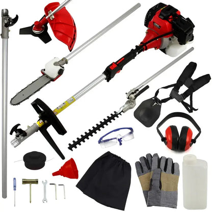 T-Mech 52cc 5-in-1 Petrol Garden Multi-Tool  Brush Cutter, Trimmer, Edger & More