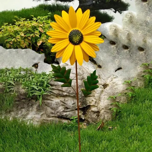 Zephyra Whimsical Metal Windmill  Vibrant, Spinning Outdoor Decor for Gardens and Patios