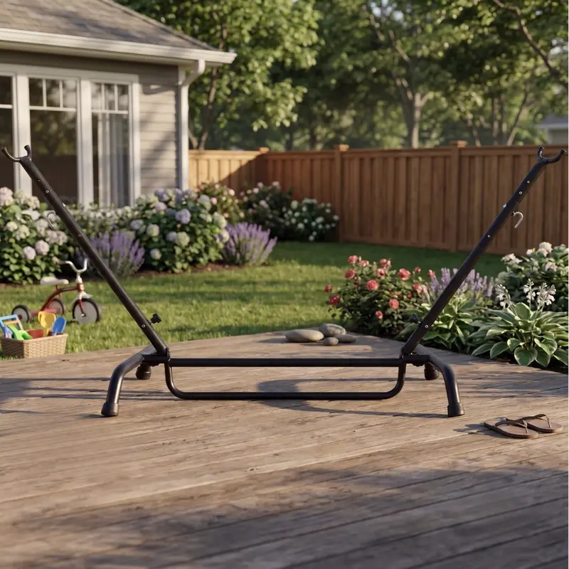 Adjustable 9 ft Steel Hammock Stand with Corrosion-Resistant Finish