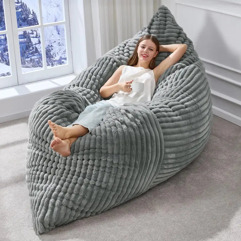 Hobestluk 3-in-1 Convertible Bean Bag  Floor Cushion, Lounger, or Seating Sofa