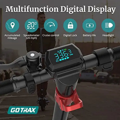 G4 Electric Scooter by GoTrax, 10″ Pneumatic Tires, 25 Mile Range, 20 Mph Speed, Adult Commuter Scooter