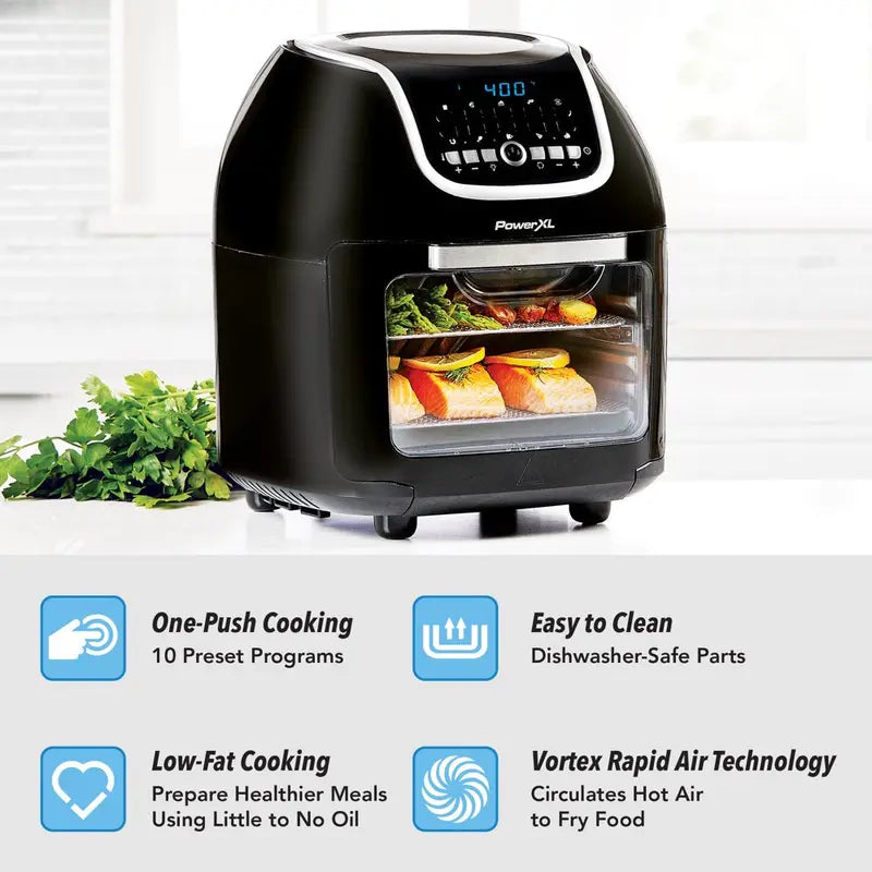 PowerXL Vortex Air Fryer Pro Plus  10-Quart Capacity, 1700W Rapid Air Technology, Multi-Cook Functionality