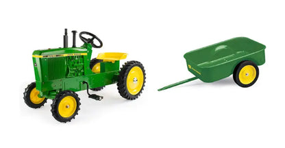 John Deere 4440 Pedal Tractor with Matching Steel Trailer  Adjustable Seat, Durable Die-Cast Construction