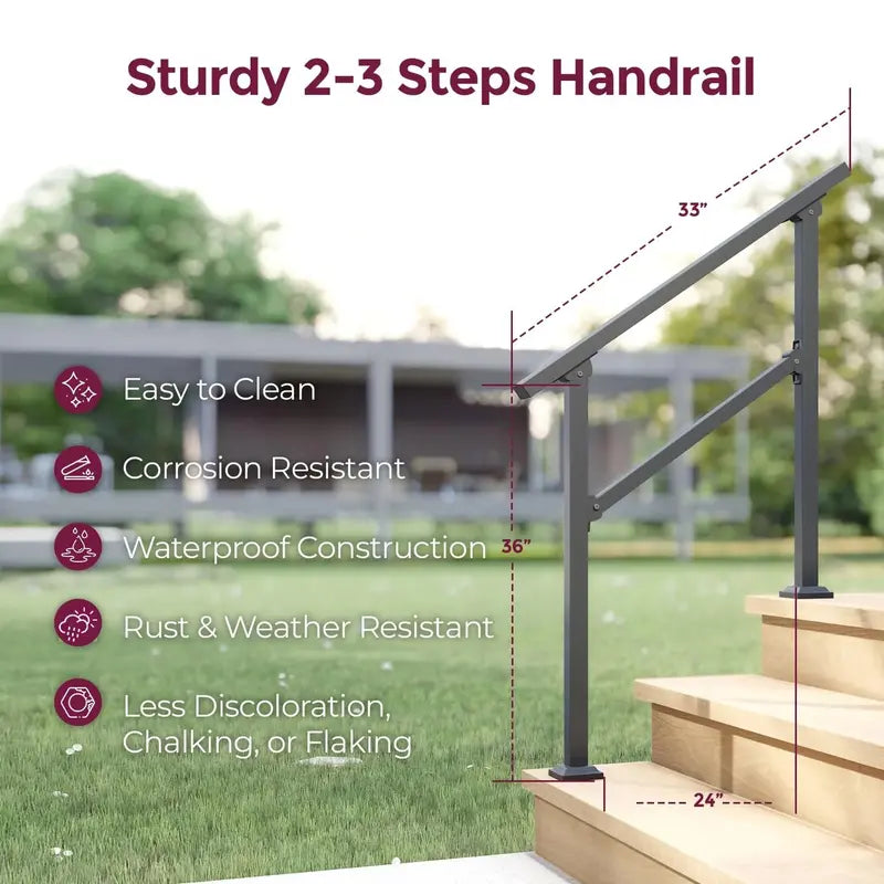 CHR Fence & Rail Outdoor Stair Handrails  Sturdy, Easy Install, Code Compliant, Versatile Use