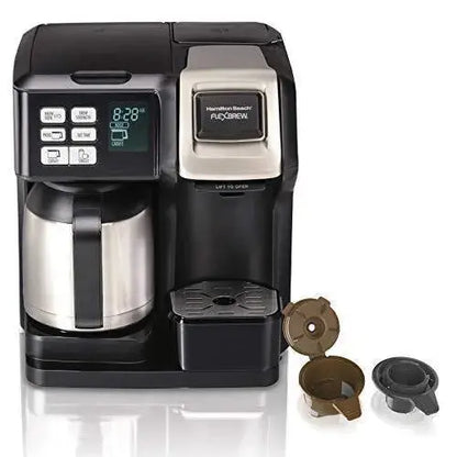 Hamilton Beach FlexBrew Thermal Coffee Maker — Dual Brew (K-Cup® or Grounds), Programmable, Black/Stainless