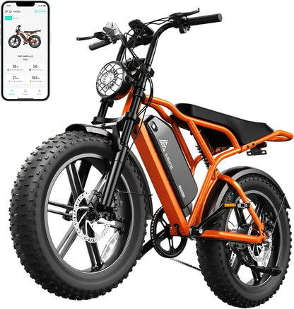1500W All-Terrain Fat-Tire Electric Bike  20″ Wheels, 60-Mile Range, 28 MPH Top Speed
