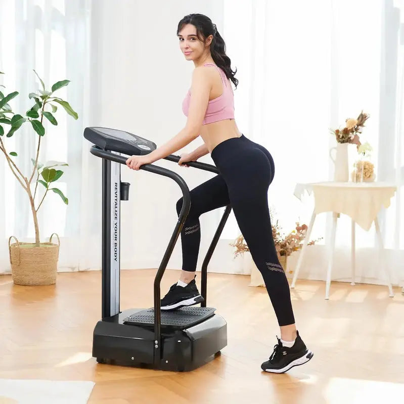 500W Whole-Body Vibration Platform  99 Intensity Levels, 3 Preset Programs & 2 Resistance Bands