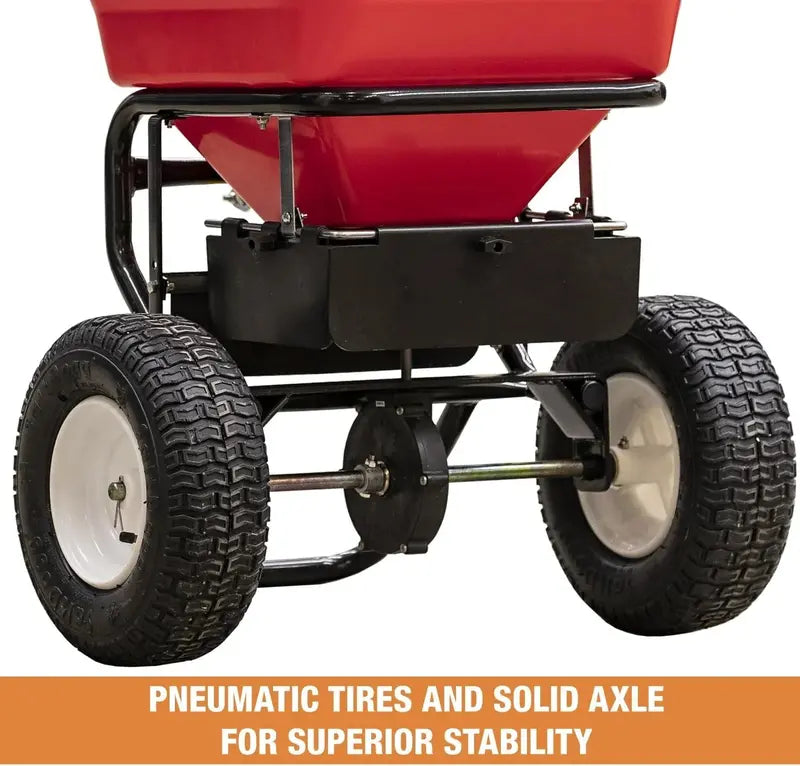 Heavy-Duty Walk-Behind Push Spreader  100 lb Capacity for Salt, Ice Melt & Snow Treatment