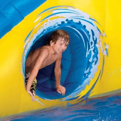 BANZAI Pipeline Twist Inflatable Kids’ Water Park  Slides, Climbing Wall & Water Cannons for Ages 5+
