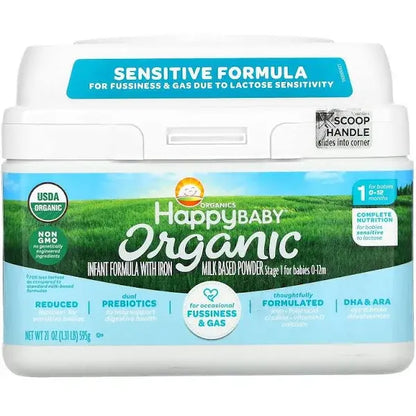 HappyBaby Organic Milk-Based Infant Formula with Iron, Stage 1, 21 oz