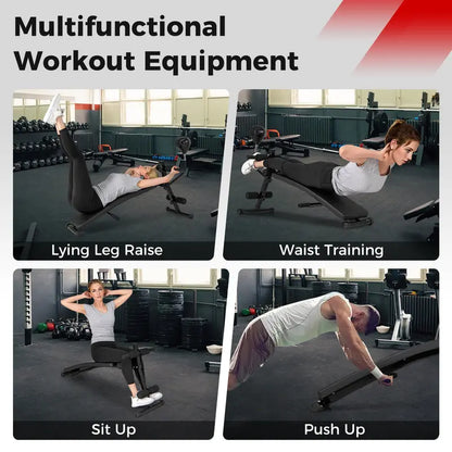 Premium Decline Sit-Up Bench  Foldable Slant Bench with High-Density Foam Cushioning for Comfort