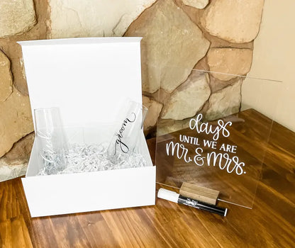 Customizable Small Engagement Gift Box with Personal Touches