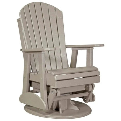 All-Weather Poly Lumber Adirondack Swivel Glider  Durable Outdoor Rocking Chair with Smooth Rotation