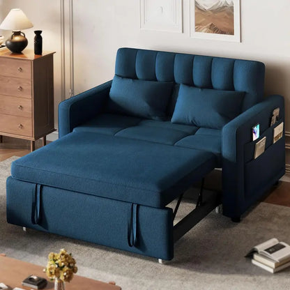 DWVO 3-in-1 Convertible Loveseat  Grey Scratch-Resistant Sleeper Sofa with Adjustable Backrest and Side Storage