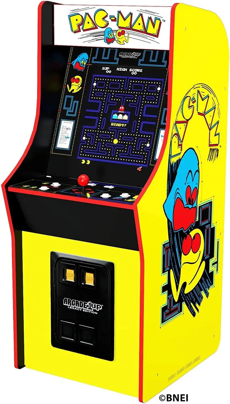 Bandai Pac-Man Arcade Cabinet  Full-Size 4-Foot Retro Gaming Machine with 12 Classic Titles