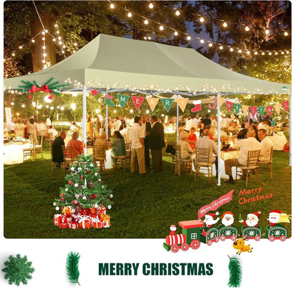 COBIZI 10×20 Pop-Up Canopy Tent  Heavy-Duty Commercial Grade with 6 Sidewalls for Weddings and Parties
